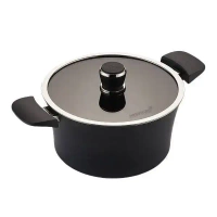 HAPPYCALL IH Mono Ceramiczny Garnek 24cm / 4,6L Wysoki - Czarny Heban na indukcję.