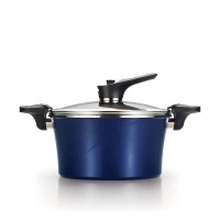 HAPPYCALL IH Garnek Próżniowy Vacuum Pot 24cm / 4,6l - granatowy wysoki na indukcję.