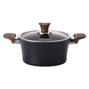 HAPPYCALL IH Woodique Garnek z powłoką tytanową 20cm / 2,5L Czarny na indukcję.